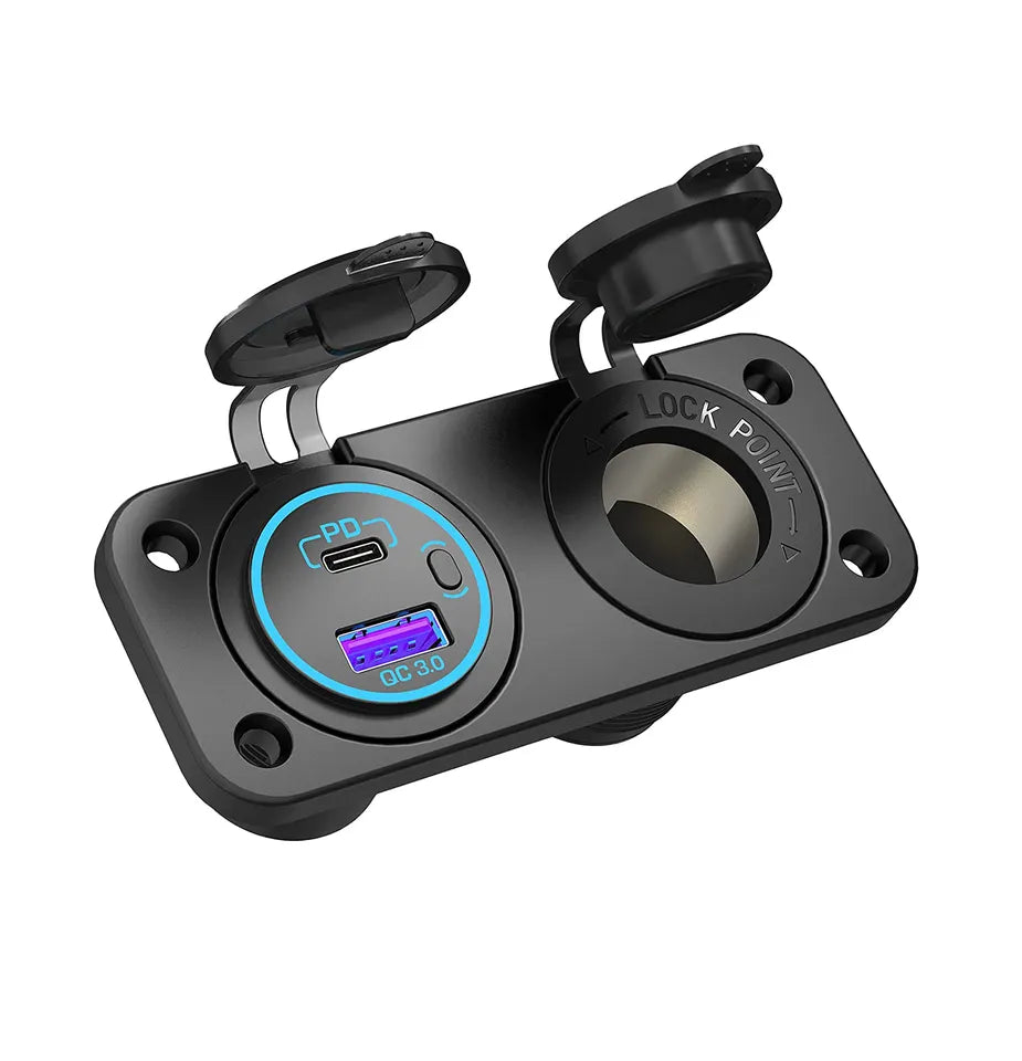 12 volt Socket, USB and Micro USB Panel – CATEGORY 5 FABRICATIONS NQ